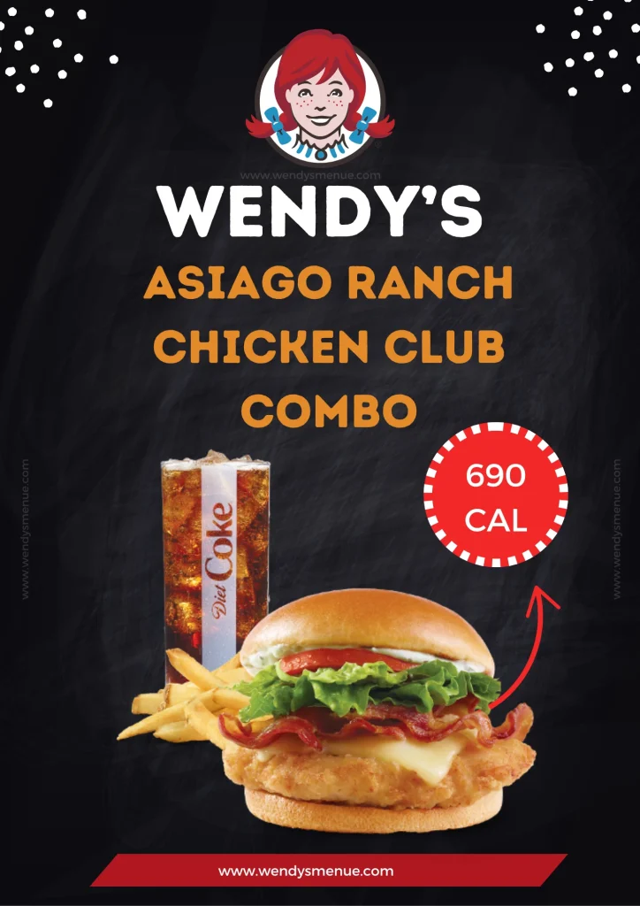 Wendys Asiago Ranch Chicken Club Combo Calories