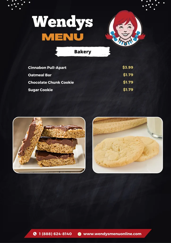 Wendys Bakery menu 2025 Updated