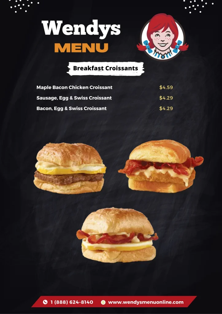 Wendys Breakfast Croissants menu 2025 Updated