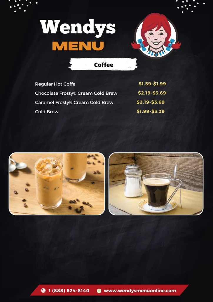 Wendys Coffee menu 2025