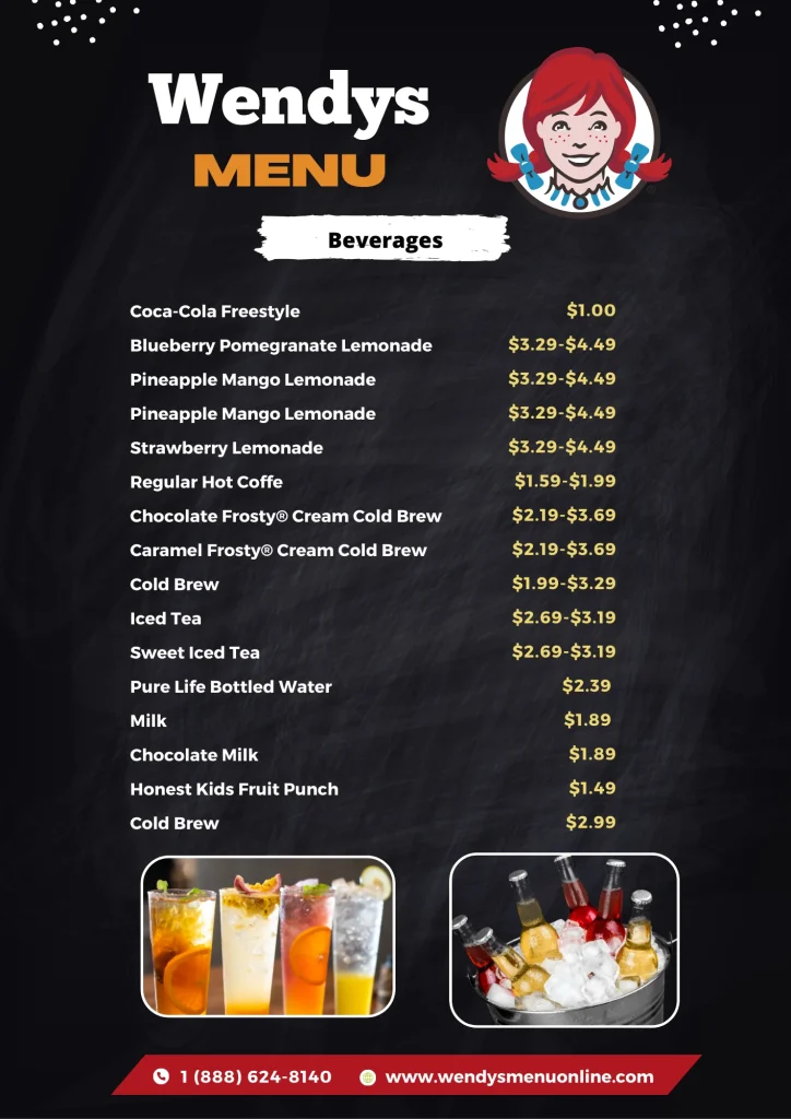 Wendys Drinks menu 2025 Updated