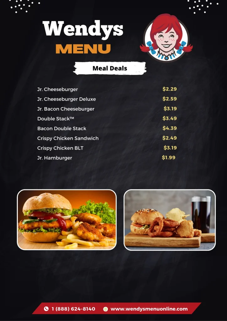 Wendys Meal Deals menu 2025 Updated