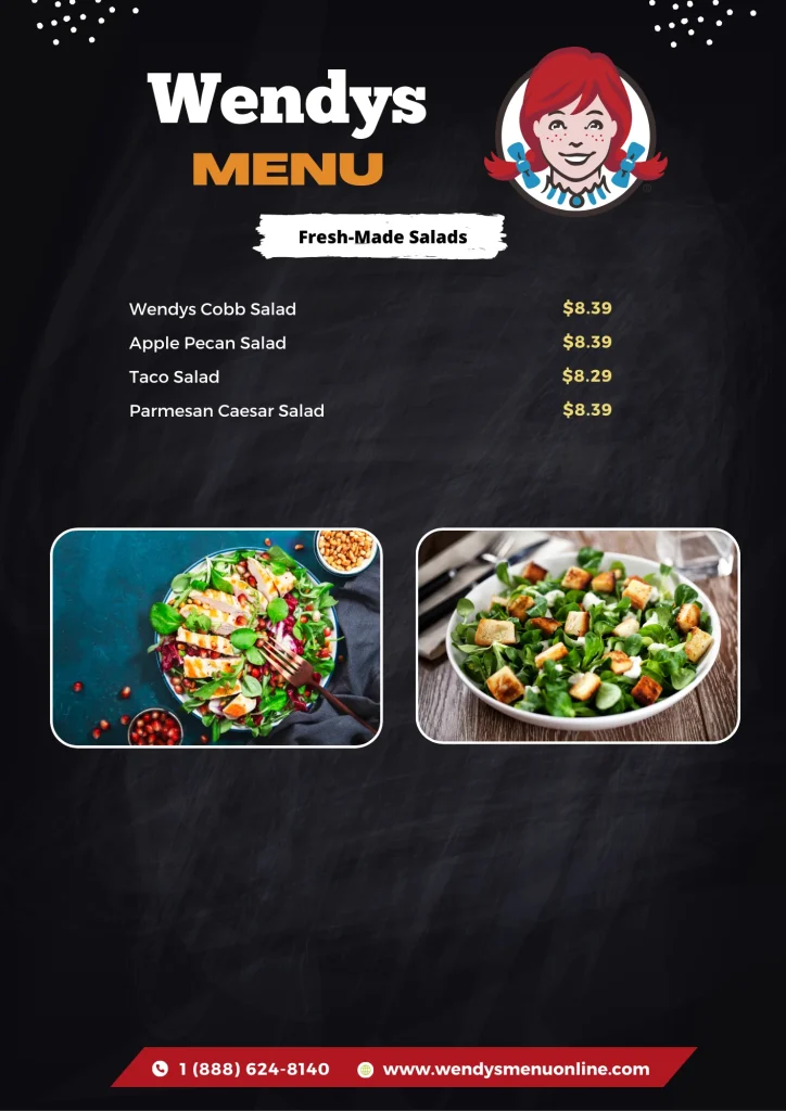 Wendys Salads menu 2025 Updated