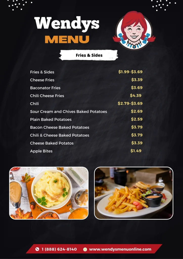 Wendys Sides menu 2025 Updated